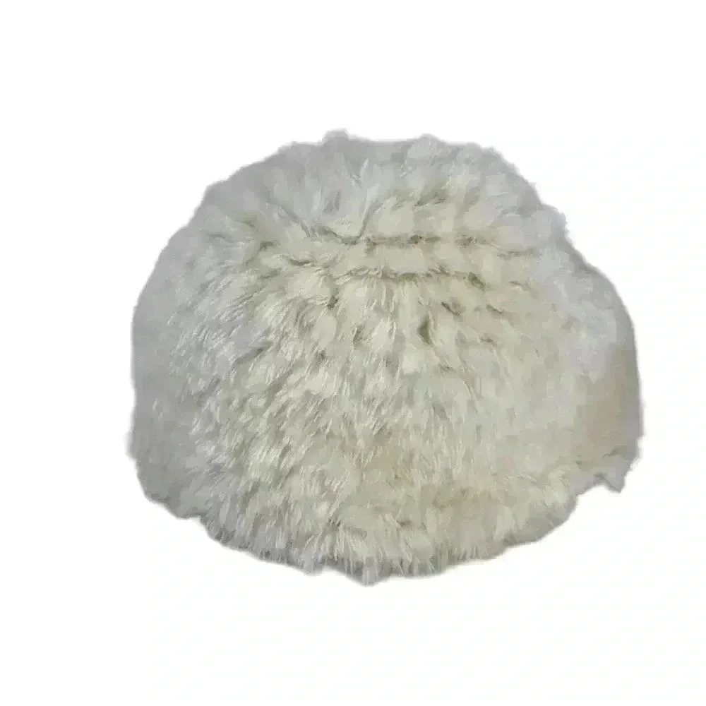 VINTAGE HAT HANSEN FAUX FUR WHITE WINTER MADE IN THE USA ADJUSTABLE CAP